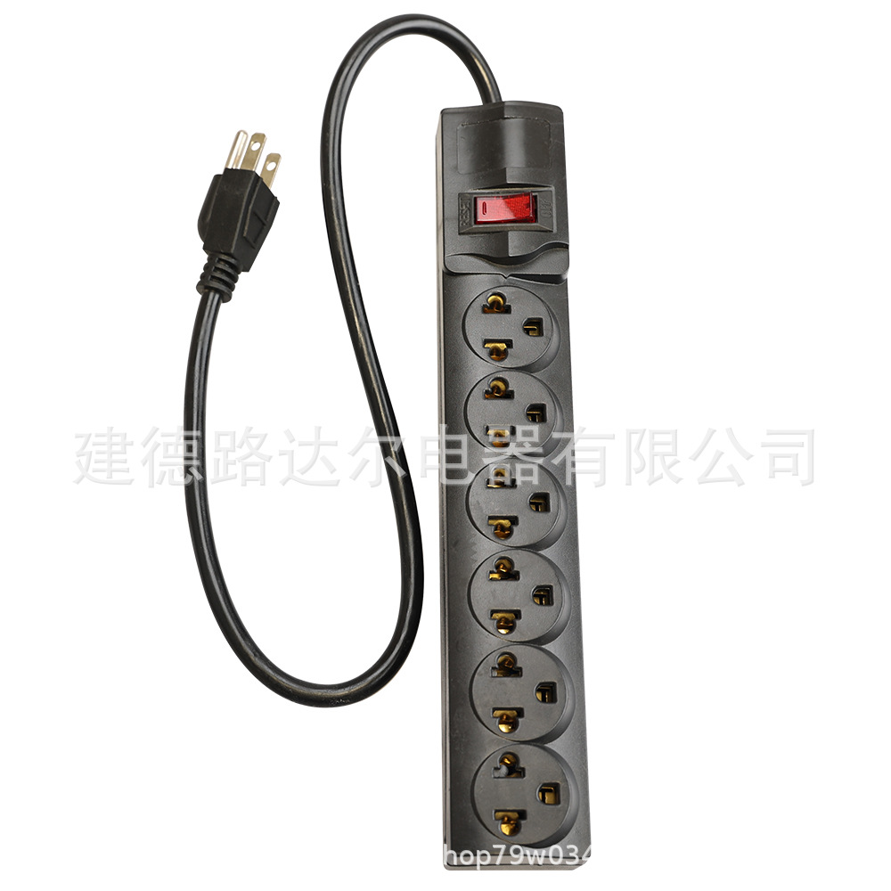 南美通用款6孔reset二合一开关接线板插排插座 power strip