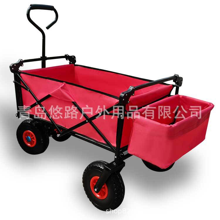 户外折叠工具宠物车布兜车带顶棚可加外袋露营车摆摊车悠路3016
