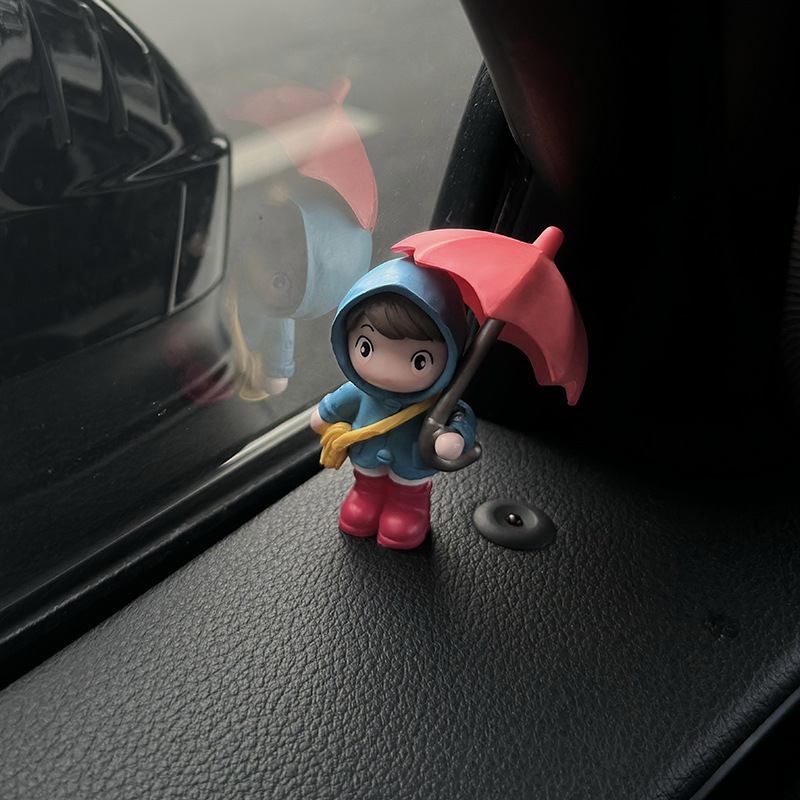 Chica paraguas decoración de coche decoración de consola central de coche lindo suministros de coche Daquan conductora de plástico