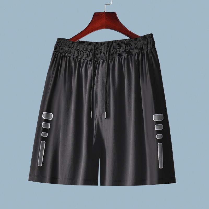 Pantalones cortos deportivos de hielo para hombres delgados pantalones de baloncesto de verano secos rápidos, pantalones de baloncesto de fitness ociosos y sueltos.