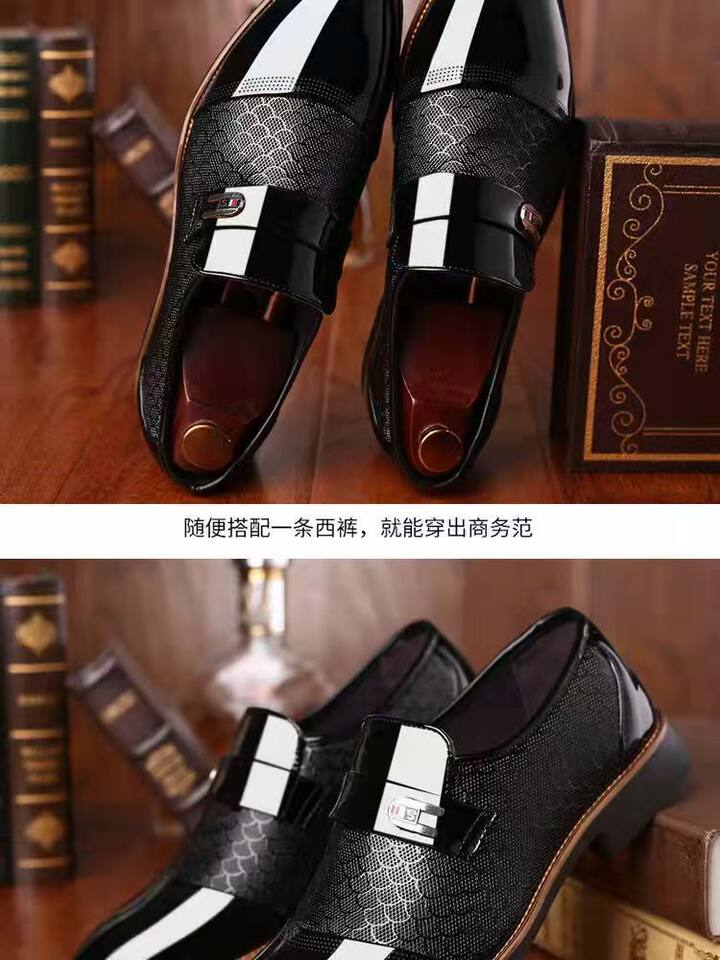 Giày da nam công sở mũi nhọn gót thấp 1-3 cm, giày lười kiểu Anh sang trọng — WZ56 màu nâu, WZ56 màu đen chi tiết 9