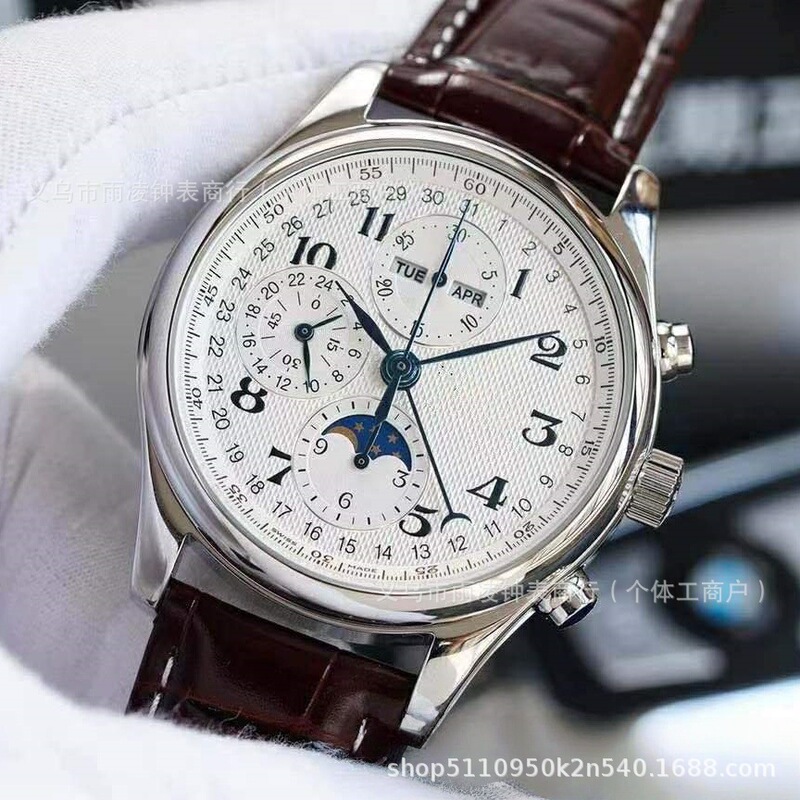 Langjia Master Craftsman 8-Needle Moon Phase Stainless Steel Chronograph Men's Waterproof Watch Business High-Quality Fully Automatic Mechanical Watch Langjia Master Craftsman 8-Needle Moon Phase Stainless Steel Chronograph Men's Waterproof Watch Business High-Quality Fully Automatic Mechanical Watch