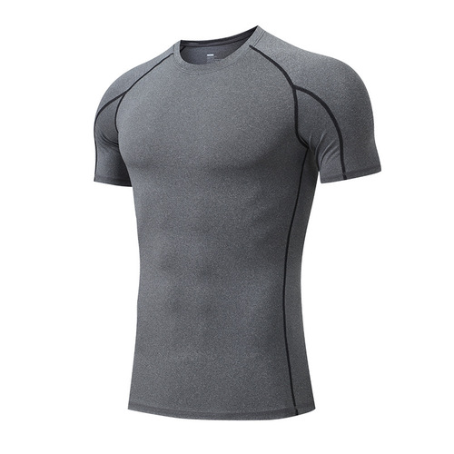 Fitness wear men's PRO tight short-sleeved T-shirt Marathon running elastic quick-drying clothing training wear G1032