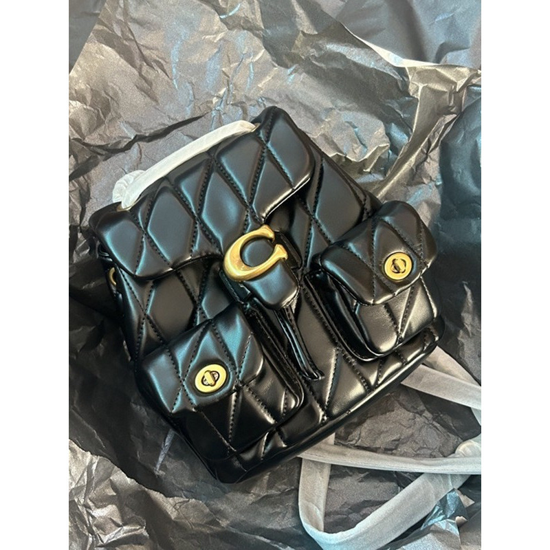 Coach New Women's Tabby Backpack, Chanel-Style Quilted Chain Backpack, Fashionable Leather Handbag Coach New Women's Tabby Backpack, Chanel-Style Quilted Chain Backpack, Fashionable Leather Handbag