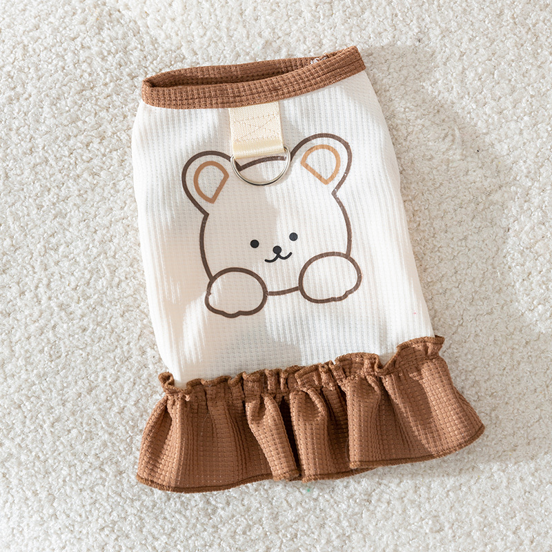 Estilo coreano primavera y verano perro oso tracción pareja ropa tracción chaleco gato dos pies verano mascotas ropa de perro