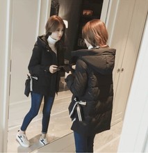 2021冬季新款韩版连帽ulzzang羽绒棉衣外套女黑色面包服加厚棉袄