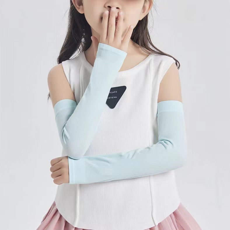 兒童防曬袖套錦綸女款男孩小孩男女童夏透涼手臂胳膊手套旅遊冰袖