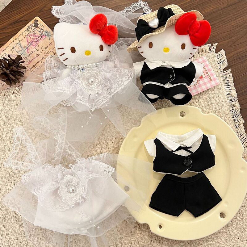 【Only Doll Clothes】10Cm Trendy Doll Clothes Hellokitty Labubu Valentine's Day Wedding Dress Suit