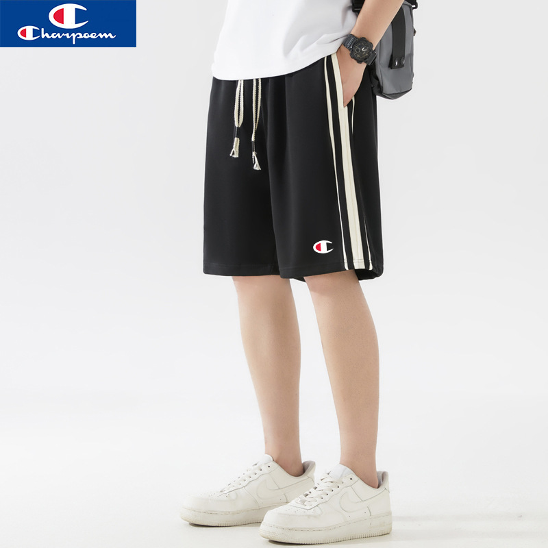 Champion Graffiti Shorts Men's 2025 Summer Trendy Brand Embroidered Couple Style Casual Loose Five-Point Pants Trendy Brand Sports Pants
