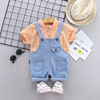 Summer shirt for boys, suspenders, trousers, set, season 2021, Korean style, wholesale