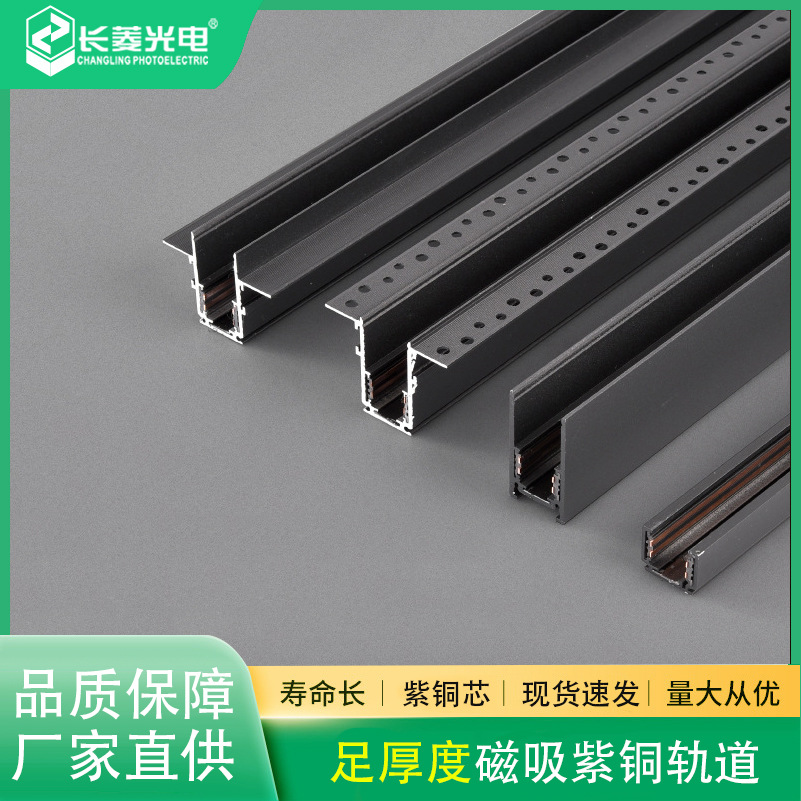 Factory direct supply magnetic attraction track embedded open and concealed lifting batch ash embedded rail strip without main lamp