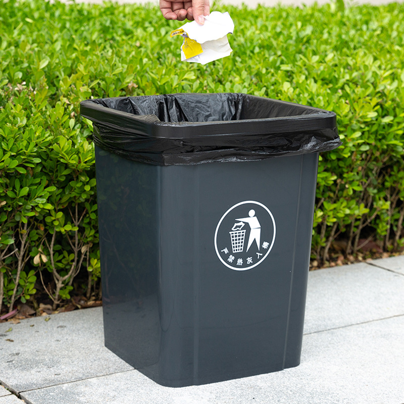 A.CRTY大号无盖垃圾桶商用长方形窄版特厚升级学校医餐饮院卫生间