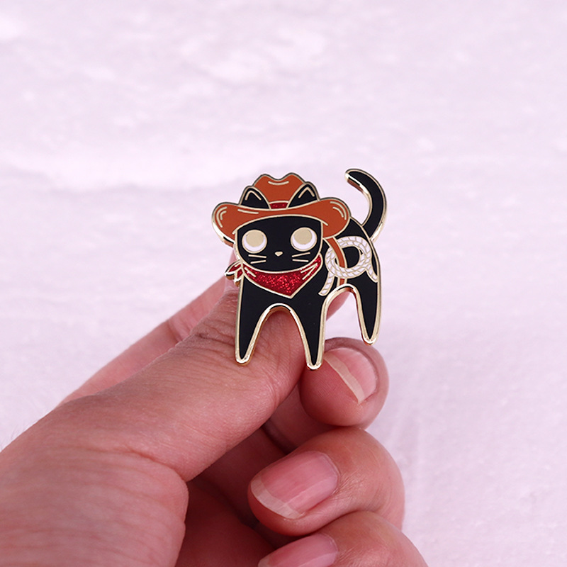 Western Cowboy Cat Brooch 3