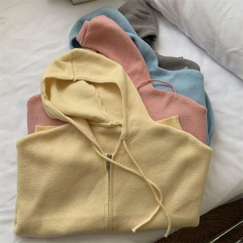 The laid-back style loose, casual and versatile sweater jacket is a new fashion hooded knitted cardigan for women in the autumn and winter of 2022 pic 37