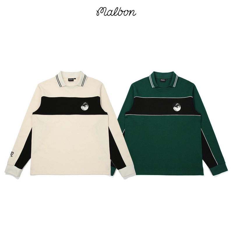 25 Autumn and Winter New Korean Malbon Golf Clothing Men's Lapel Sports Casual Color Matching Loose Long-Sleeved Sweatshirt 25 Autumn and Winter New Korean Malbon Golf Clothing Men's Lapel Sports Casual Color Matching Loose Long-Sleeved Sweatshirt