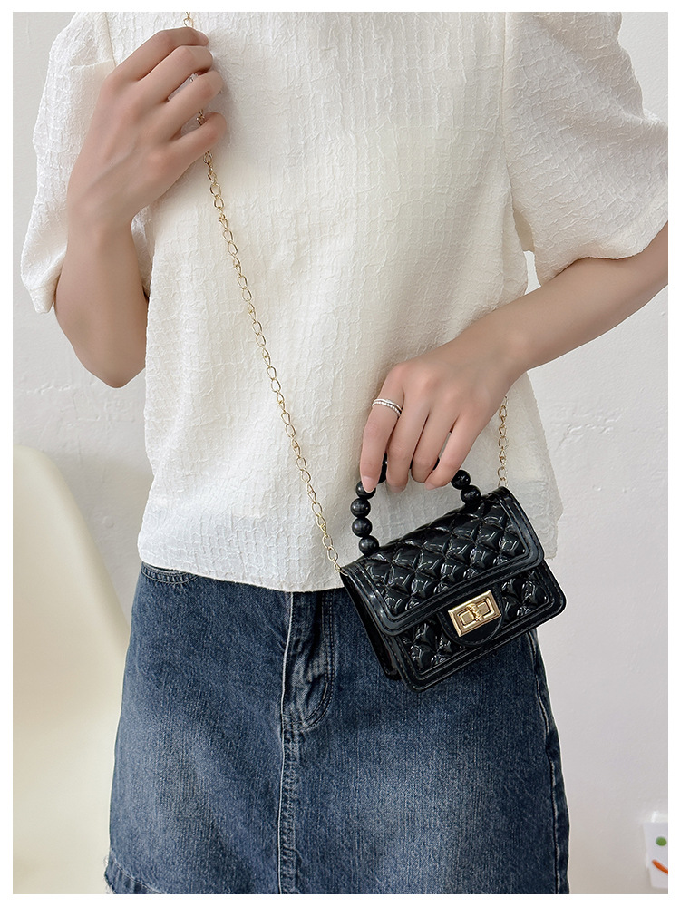 157g Weight Polyester Lining Material Flip Cover Closure Type Single Shoulder Strap Strap Type Jelly Bag Bags Type Casual, Holiday Occasion PVC Material Solid Color Pattern All Seasons Season Women's Gender Basic, Classic Style Style Square Shape Small Size Women's Small PVC Solid Color Basic Classic Style Square Flip Cover Jelly Bag 21