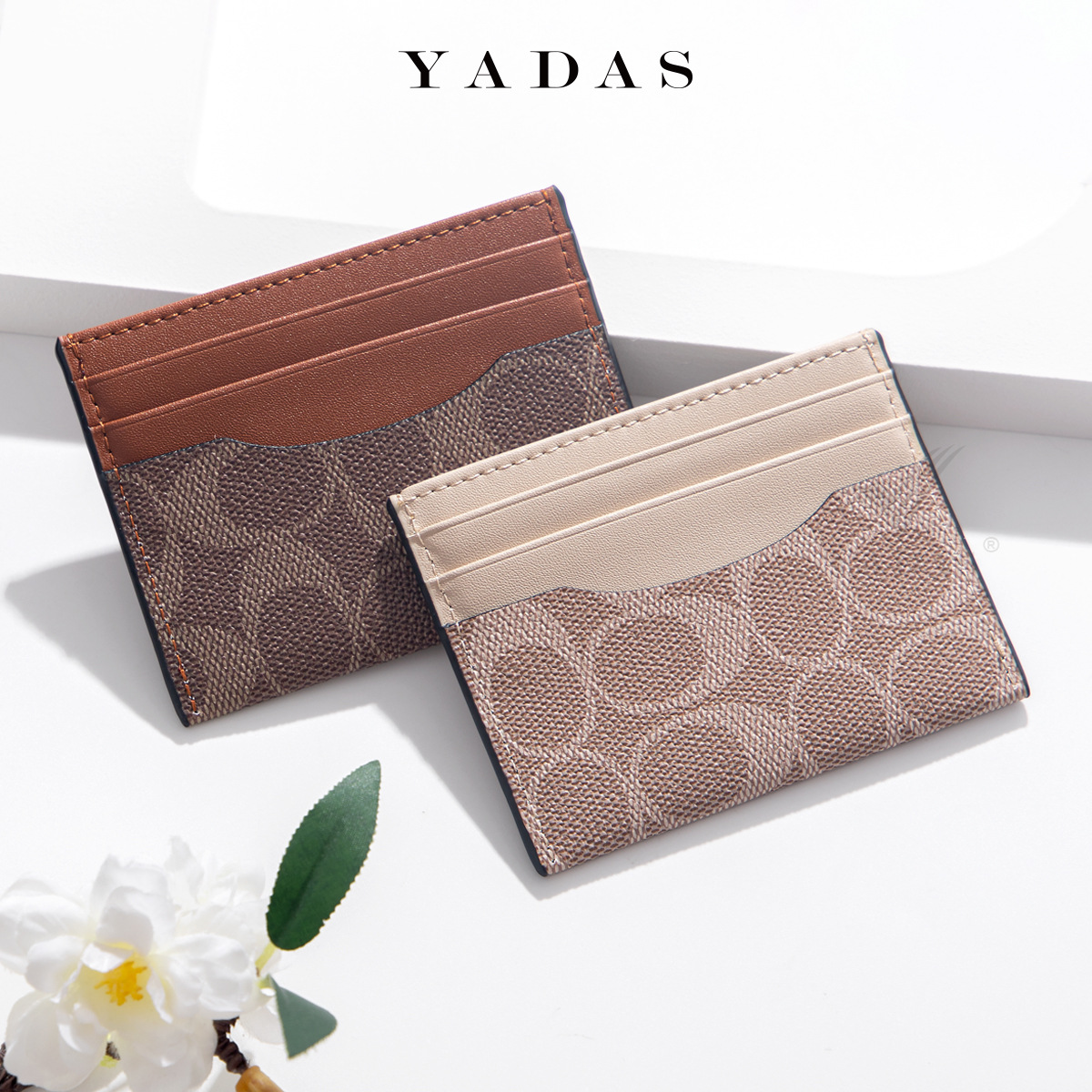 YADAS nuevo paquete de tarjetas de cremallera impresión oval patrón antiguo de moda multi tarjeta damas fábrica PU bolsa de tarjetas al por mayor