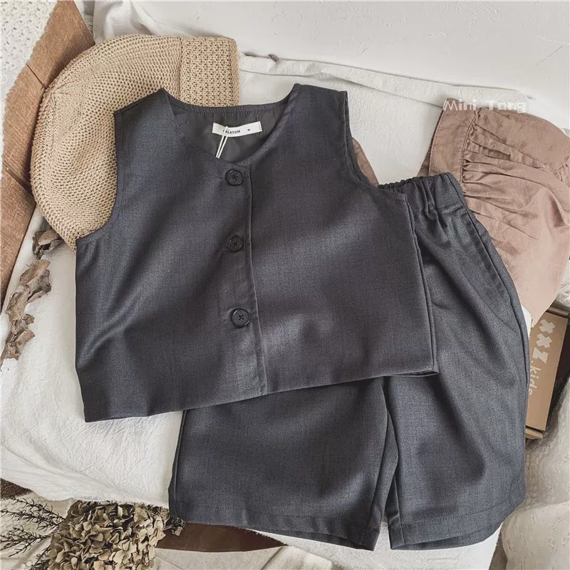 Детская одежда, детские жилеты, весенне-осенняя одежда, новый корейский стиль, красивые и модные, мужские и женские костюмы, ретро-жилеты для детей маленького и среднего размера.