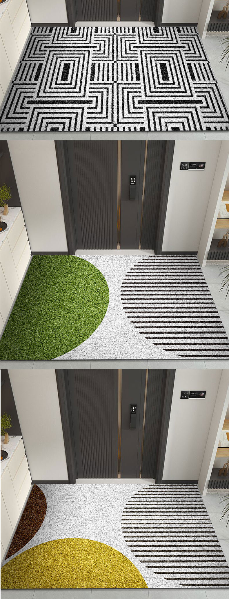Entrance Silk Loop Floor Mat for Home Use, Water-Absorbent, Non-Slip Pvc Doormat, Dirt-Resistant, Washable, Can Be Cut to Size, Removes Dirt