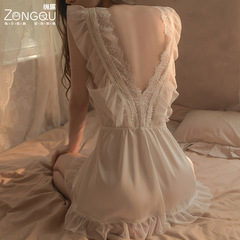 Lingerie, Sexy Sleepwear, Lace Temptation Sheer Nightgown, European and American Passionate Clothes, Dropshipping One Piece, Item 6319