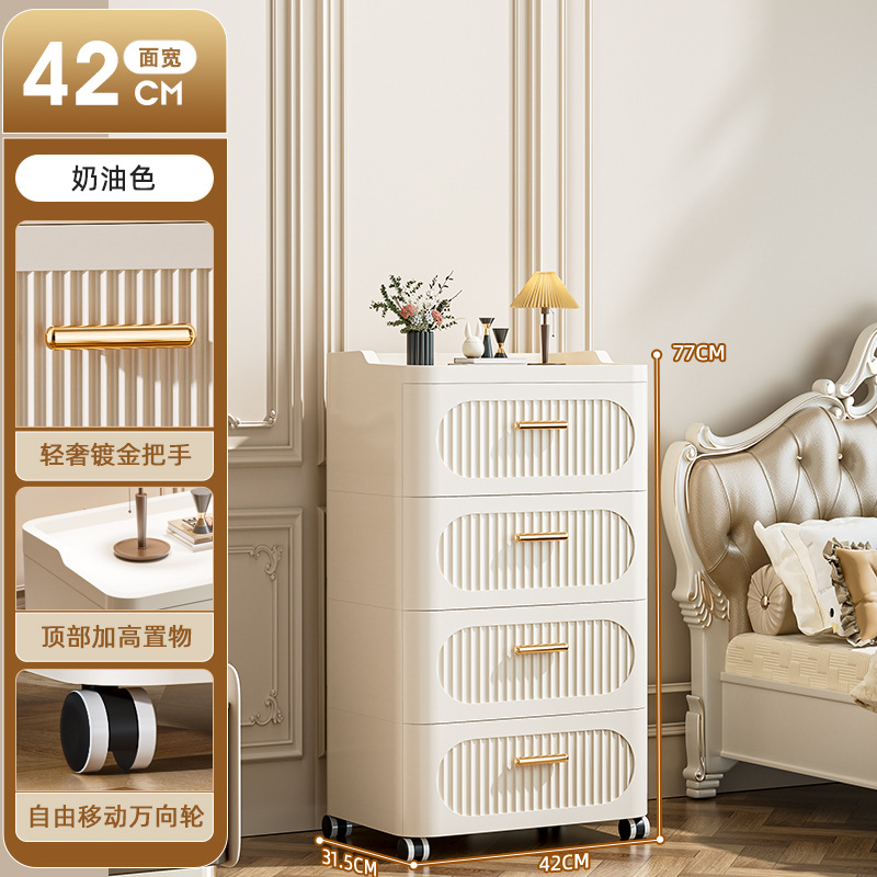 クロスボーダー厚みのあるフロア引き出し型キャスター付き収納キャビネットリビングルーム寝室収納整理キャビネット大容量ホームキャビネット