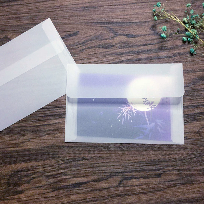 Прозрачный пустой сульфоновац й paper envelope card packaging commonly used envelope packaging semi -transparent packaging paper bag
