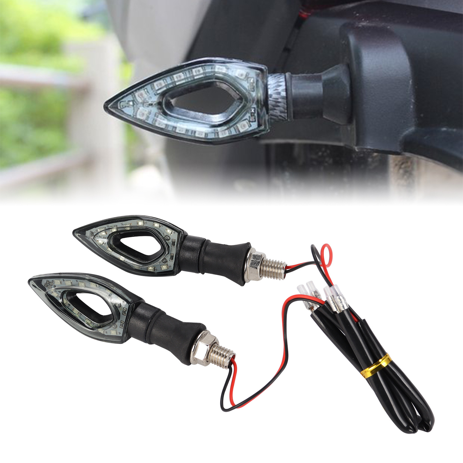 Accesorios de modificación de motocicleta hueco conjunto de luz de dirección LED iluminación de motocicleta modificación de luz de curva 12V luz de dirección