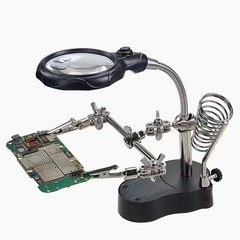 Maintenance auxiliary clip-on LED light magnifying glass, circuit board repair welding iron stand, circuit board fixing bracket