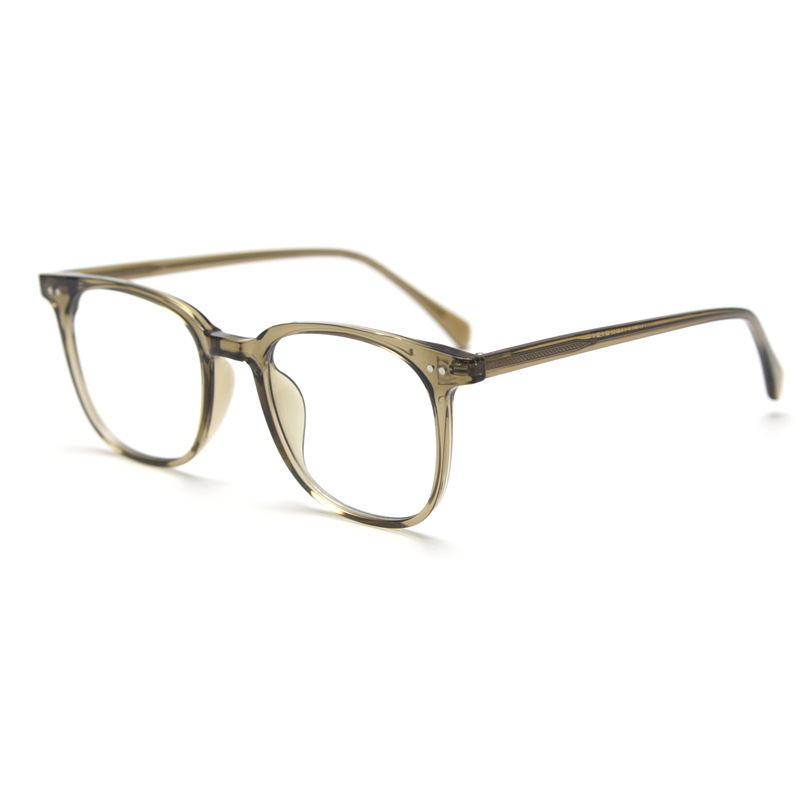 New Student Artistic Myopia Glasses Frame Unisex Popular Online Style Plain Square Acetate Temples_voghion.com