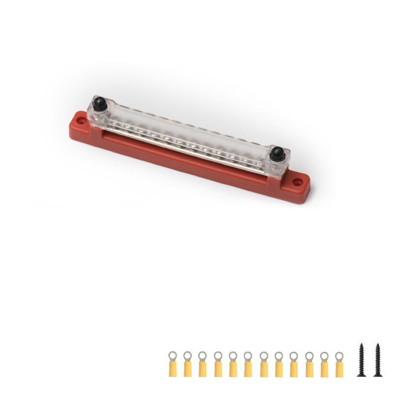 房车游艇 12路直排汇流排 150A汇线排配12个黄色接线端子船舶配件