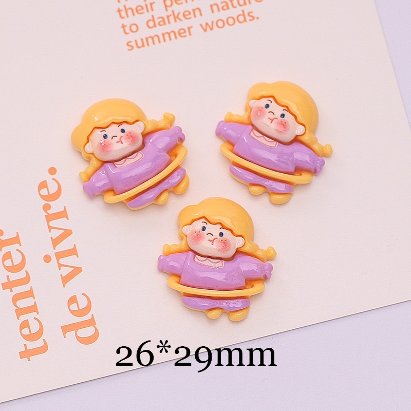 Venta directa de fábrica linda chica resina accesorios bailando chica crema pegamento DIY teléfono caso accesorios para el cabello material al por mayor