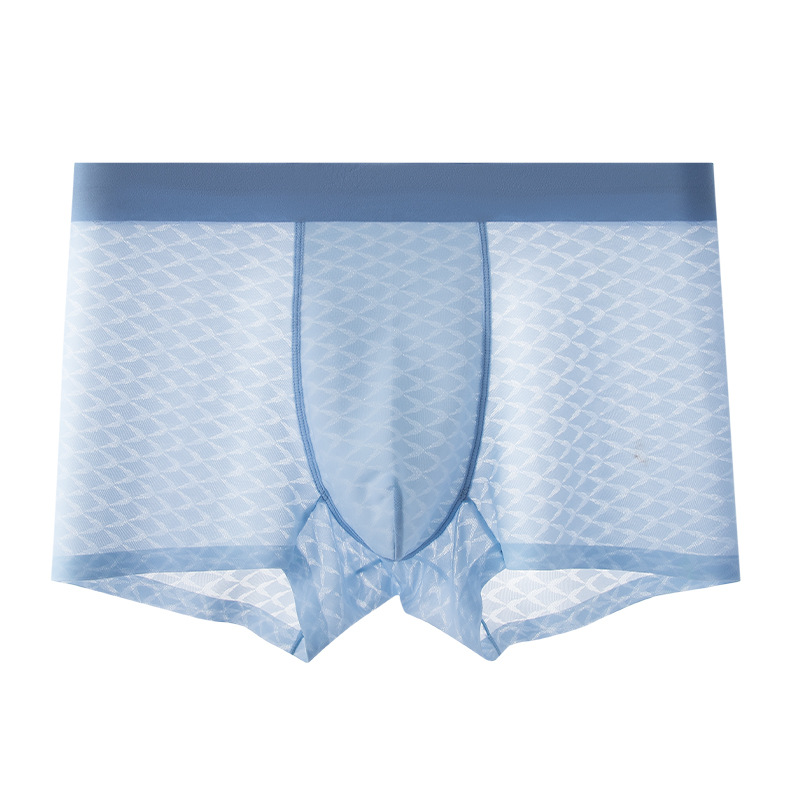 Ropa interior de hombre de seda de hielo verano ultrafino 0.01 seda de hielo desnuda calzoncillos tipo bóxer antibacterianos transpirables y frescos cabeza