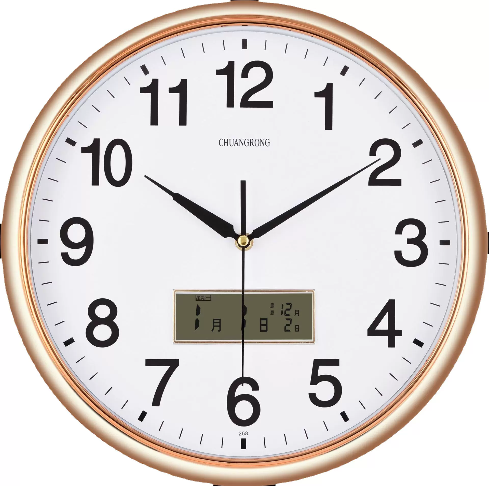 2024年新款液晶12寸LCD日历钟14寸掛鐘外贸跨境电商工厂直供