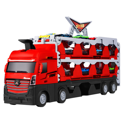 Children's educational alloy storage container engineering vehicle deformation large truck track ejection car 6 boy toy 3 years old