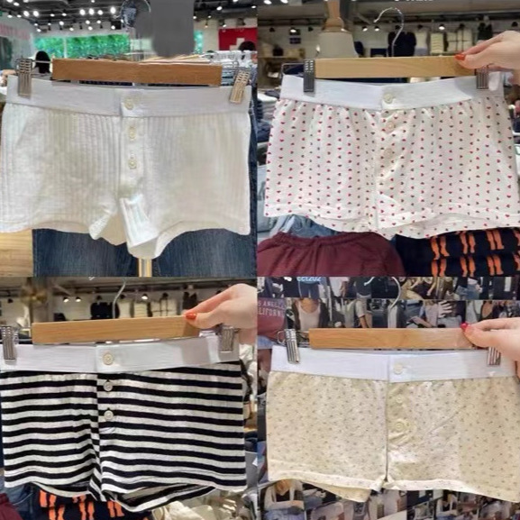 bm Style American Three-button Slim-fitting Hot Pants for Women Summer bm Color-blocked High-waist Boxer Briefs Sexy Hip-covering Shorts