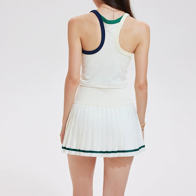 Transfronterizos a prueba de choques en forma de I espalda una sola pieza de color contraposición correr ropa interior deportiva de pilates para mujeres set de yoga verano