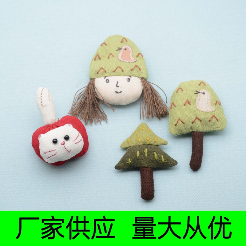 New Cartoon Fabric Cotton Mushroom Girl Head DIY Accessories Cute Cat Hair Accessories Shoe and Hat Accessories
