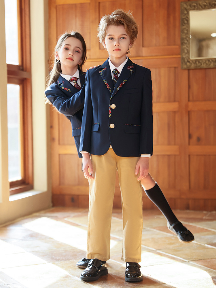 Uniforme escolar de estilo británico para estudiantes de primaria, traje de estilo universitario para niños, uniforme de clase para estudiantes de secundaria, uniforme de jardín de infantes