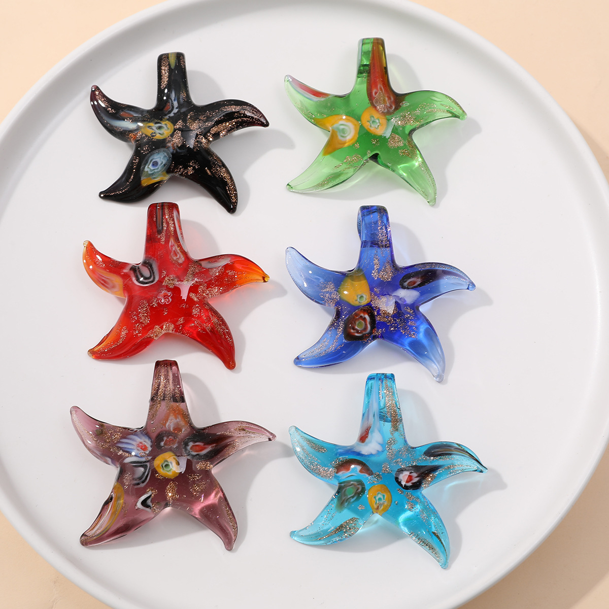 1g Weight Pendant Jewelry Making Type Charms, Earrings, Necklace Classification 1 Piece Quantity glass Material Starfish, Ocean Pattern All Seasons Season Marine Style Style 1 Piece Glass Starfish Ocean Pendant Charms Earrings Necklace 10