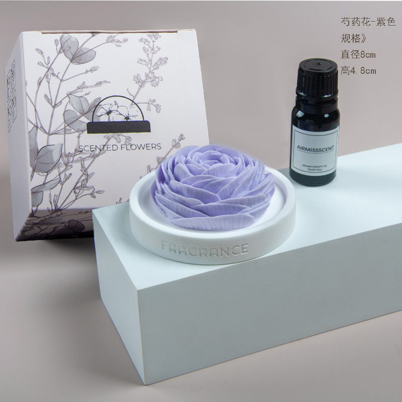 卸売り刺繍花香薫石膏拡香石高級感室内持続家庭用アロマ香薫置物お土産|undefined