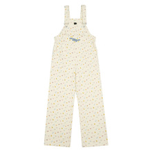 衣品男装春秋季美式牛仔背带长裤女宽松复古碎花直筒裤子ins潮流