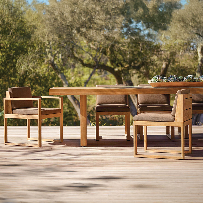 Gran terraza al aire libre patio mesas y sillas impermeables villa de ocio al aire libre mesa y sillas de comedor de teca alojamiento residencial muebles de jardín hotel