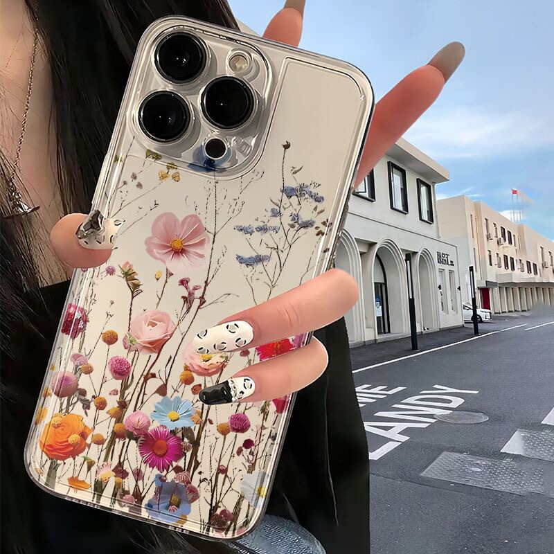 Full Screen Oil Painting Flowers Suitable for iPhone 17 Pro Max Phone Case Apple 16 Plus Niche 15 Trendy 14/13