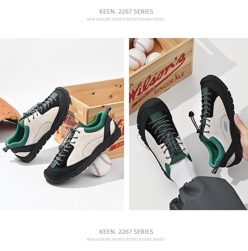 Giày sneaker nữ cổ thấp da lộn mờ phong cách retro đế dày buộc dây — 3679 kaki, 3679 màu hồng, 3679m Trắng và Xanh, 3679m màu trắng và xanh lá cây chi tiết 15