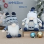 圣诞圣诞节蓝色针织公仔