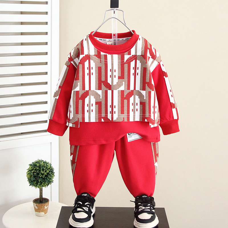 5819 Ropa para niños Ropa para niños 2025 Otoño Nuevo estilo Niños Deportes Traje de tres piezas Niños pequeños y medianos Hermoso traje de bebé Traje de moda