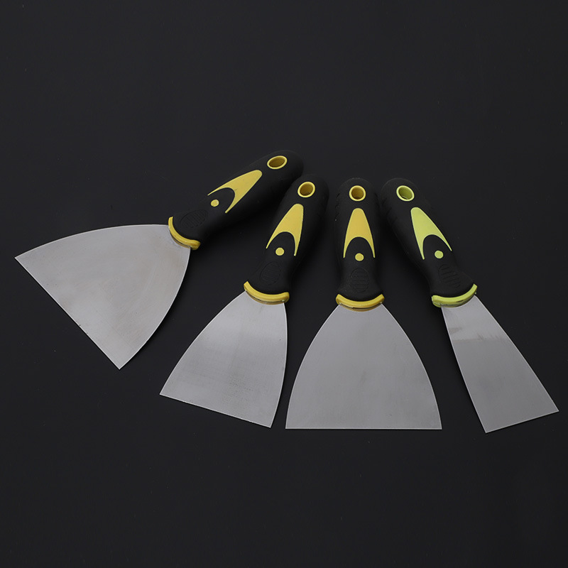 Cuchillo de cenizas de aceite de acero inoxidable al por mayor, mango de madera de dos colores, espátula multifuncional, espátula de limpieza de decoración de percusión gruesa
