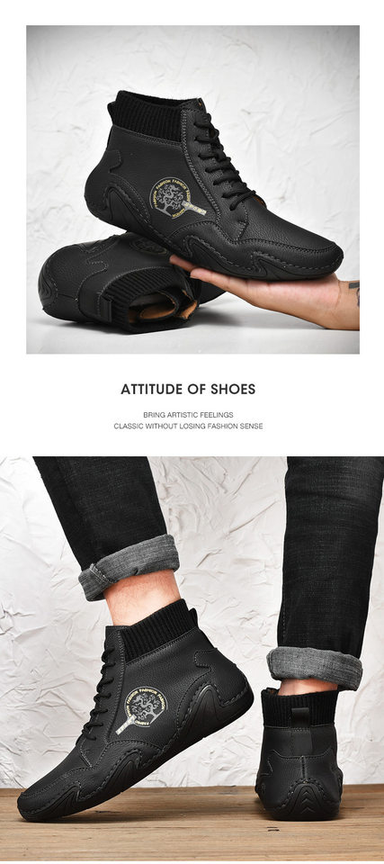 Giày bốt Martin nam cổ trung, đế thấp, thời trang casual, giữ ấm — 8898 Màu nâu, 8898 kaki, 8898 màu đen, 8898 xanh quân đội chi tiết 20