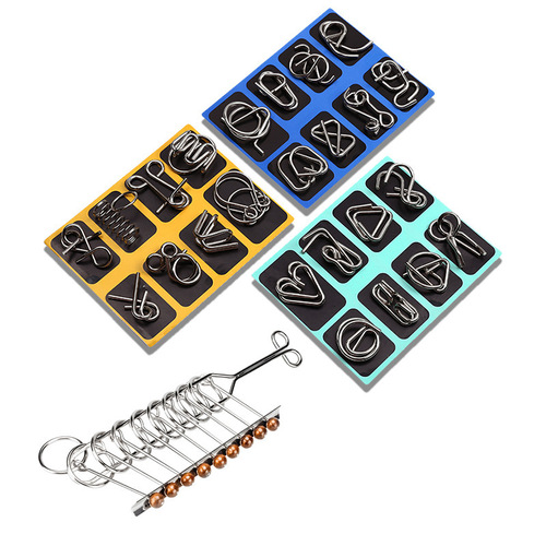 Intellectual unlocking eight-piece set ABC untying intelligent buckle full set iron ring intellectual buckle 8-piece set nine-link educational toys
