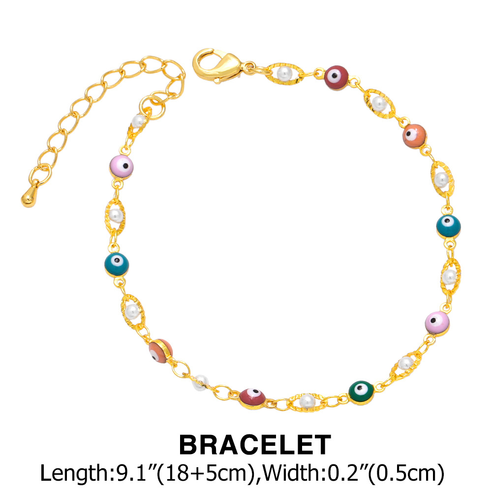 Fashion Eye Copper Plating Artificial Pearls Womenu0027S Bracelets Necklace 1 Piece